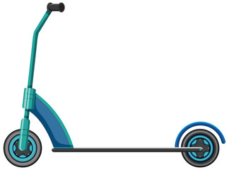 Wall Mural - Blue kick scooter in cartoon style isolated