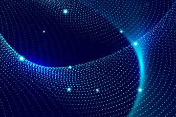 Poster - Dark blue 3D particle technology sense abstract background