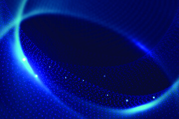 Poster - Dark blue 3D particle technology sense abstract background