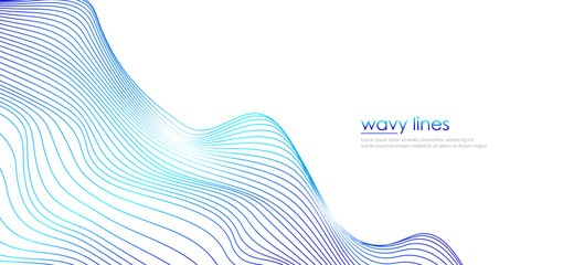 Poster - Abstract colorful background with wavy lines. Modern element concept for technology, identity and business presentation. Eps 10 vector