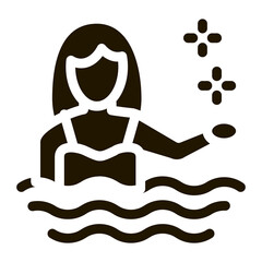 Poster - woman swimmer icon Vector Glyph Illustration