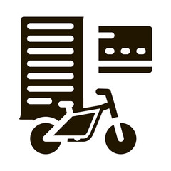 Canvas Print - card payment bicycle services icon Vector Glyph Illustration