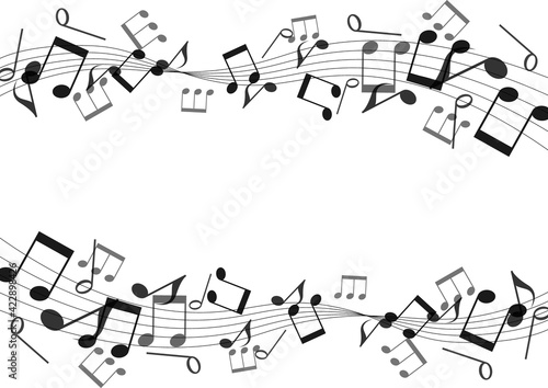 音符のフレームのある白背景のイラスト No 04 Abstract Wall Mural Abstra Tota
