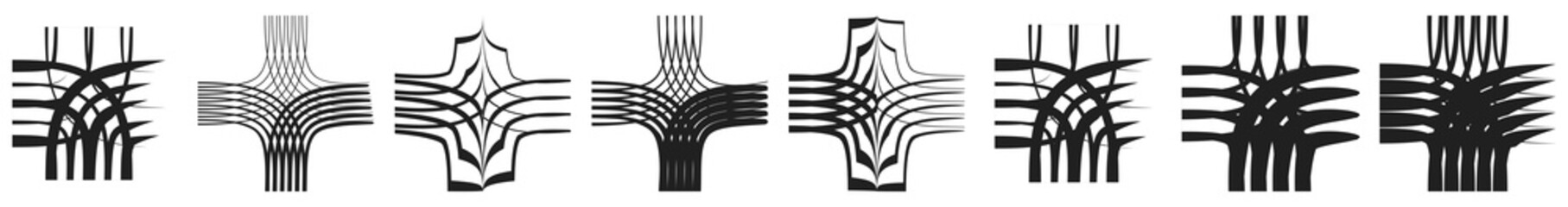Aufkleber - Abstract shapes, elements. Abstract motif, vector forms set