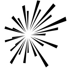 Poster - Radial, radiating line starburst, fireworks effects vector