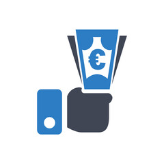 Canvas Print - Euro cash payment icon