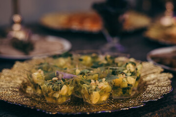 A close up of food on a table