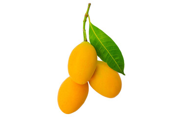 Marian plum or Ma Yong Chid (in Thai language) which looks like plum but taste like mango isolated on white background.