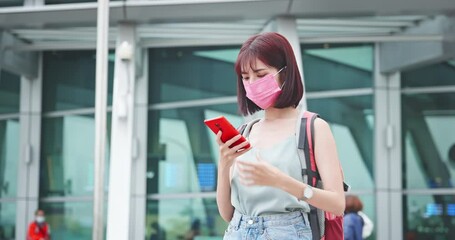 Poster - Asian traveler use smartphone