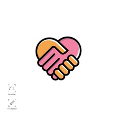 Icon of hands love icon logo vector illustration