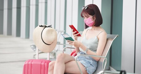 Poster - Asian traveler use smart phone