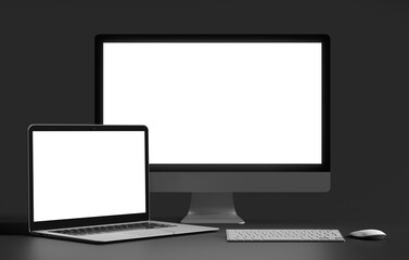 Wall Mural - Isolated Devices Mockup - 3d rendering.