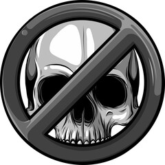 Sticker - Prohibited Warning skull icon. vector illustration design