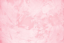 High-res Image Of Texture Of Plastered Pink Wall Surface. Abstract Background For Design