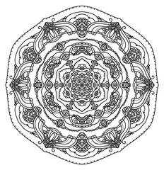 Wall Mural - abstract mandala graphic design decorative elements isolated on white color background for ancient g