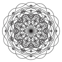 Wall Mural - abstract mandala graphic design decorative elements isolated on white color background for ancient g