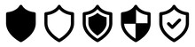 Shield Badge Vectors Illustration On White Background.