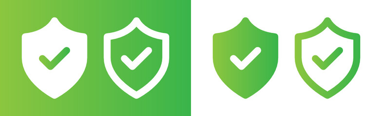 Aufkleber - Shield badge vector illustration one green background.