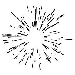Poster - Radial, radiating lines, stripes abstract element for explosion, burst, spread theme