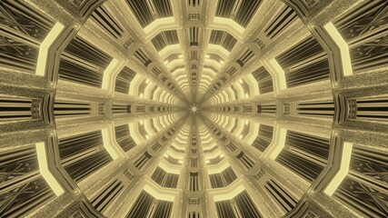 3d illustration of 4K UHD geometric tunnel