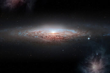 Wall Mural - Starfield galaxy spiral background- Elements of this Image Furnished by NASA