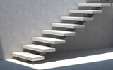 Fototapeta  - Abstract empty modern concrete room with  wall and stairs. 3d rendering