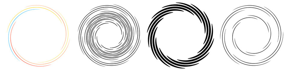 Aufkleber - Spiral, twirl, whirlpool element vector illustration. Cochlear, helix, and volute