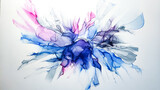 Fototapeta Motyle - Alcohol ink. Pink Marble Artwork. Blue Tint.