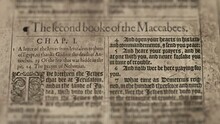 Second Book Maccabees - Slider Shot, Old Paper Bible, King James Bible