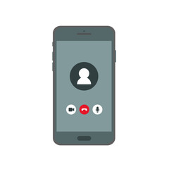 Poster - video phone call on the screen. video cal icons set. vector illustration
