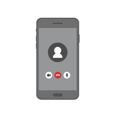 Poster - video phone call on the screen. video cal icons set. illustration