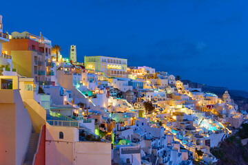 Wall Mural - Santorini at night