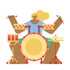 Wall Mural - woman playing drums