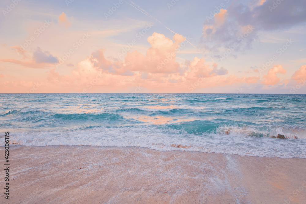 プリントw/フレーム【Colorfornia beautiful ocean】 Sea ocean beach sunset sunrise landscape outdoor. Water wave