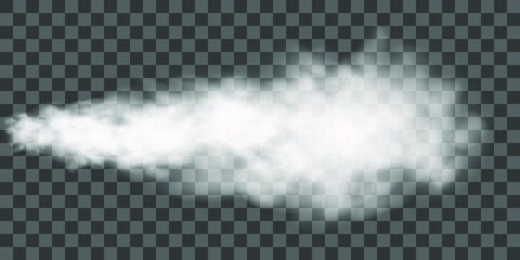 Wall Mural - Vector isolated smoke PNG. White smoke texture on a transparent black background. Special effect of steam, smoke, fog, clouds.