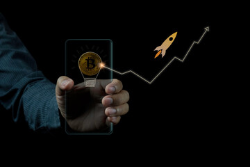 Digital currency bitcoin photo concept