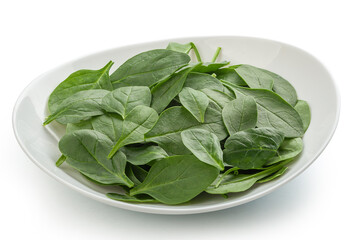 Wall Mural - Fresh green spinach in the bowl