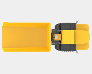 Articulated dump truck isolated on background. 3d rendering - illustration