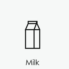 Poster - Milk vector icon.  Editable stroke. Linear style sign for use on web design and mobile apps, logo. Symbol illustration. Pixel vector graphics - Vector