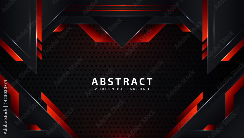 Modern red and black abstract geometric shapes background design ...