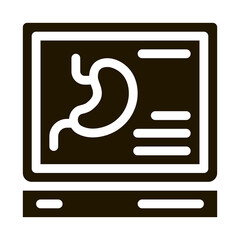 Sticker - diagnostic scan of stomach icon Vector Glyph Illustration