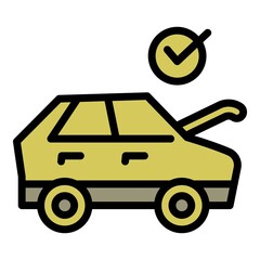 Poster - Approved car sharing icon. Outline Approved car sharing vector icon for web design isolated on white background