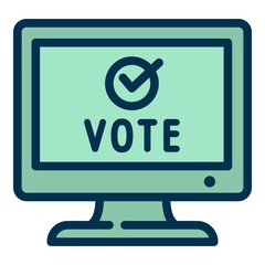 Poster - Social online vote icon. Outline Social online vote vector icon for web design isolated on white background
