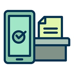 Poster - Electronic online vote icon. Outline Electronic online vote vector icon for web design isolated on white background