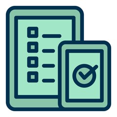 Poster - Gadget online vote icon. Outline Gadget online vote vector icon for web design isolated on white background