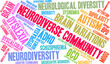 © arloo - Neurodiverse Community Word Cloud on a white background.