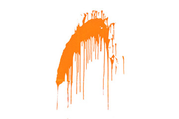 Poster - orange stain of paint with smudges isolated on a white background