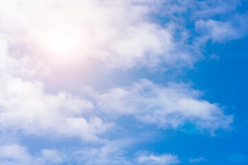 Poster - sky with clouds and bright sun. bright consecration