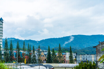 Wall Mural - A beautiful modern village in a high mountainous area with clean air