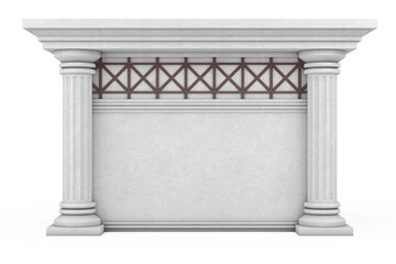 Aufkleber - Antique Building with Columns and Empty Spase for Yours Design. 3d Rendering